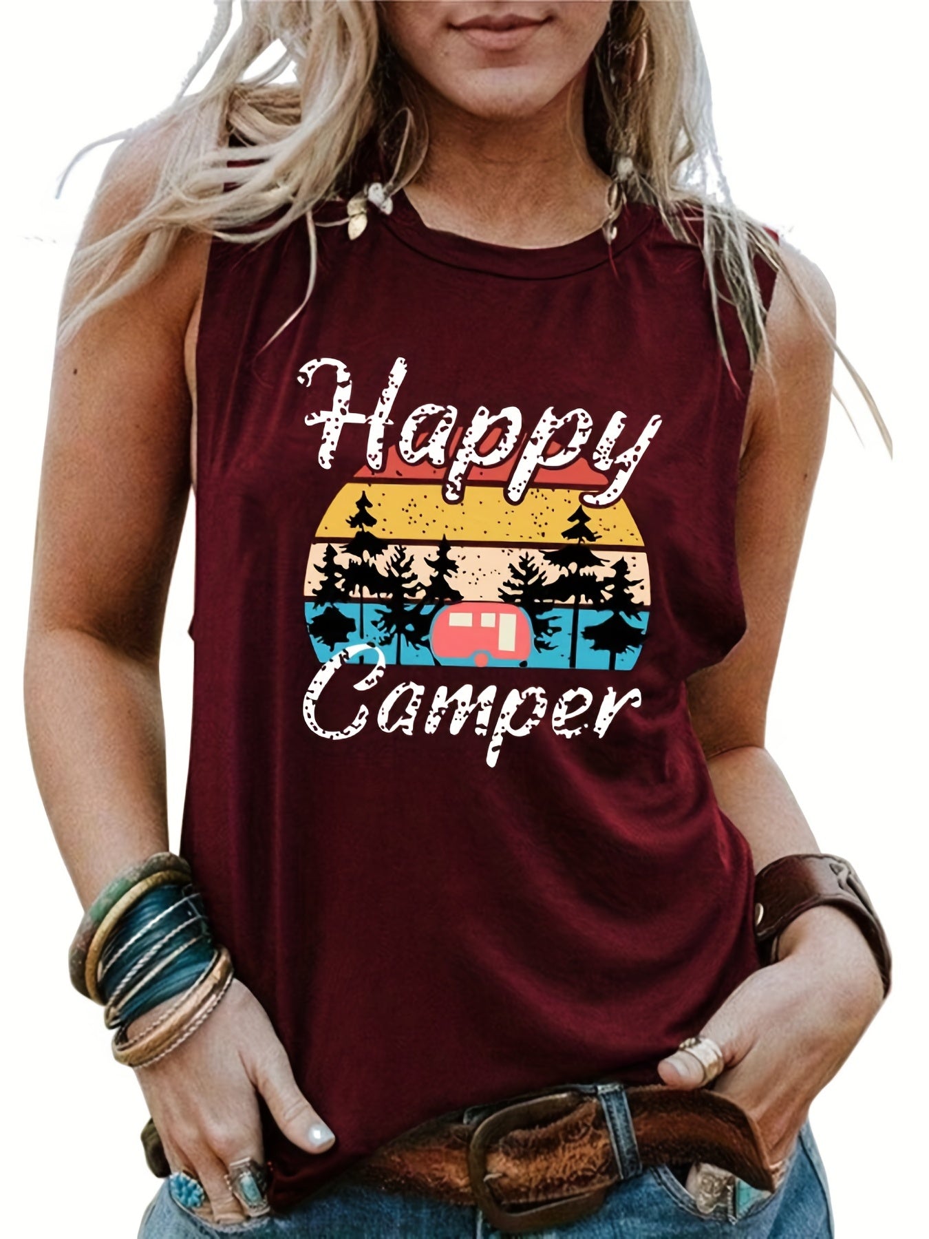 Women's Letter Print Tank Top for Summer