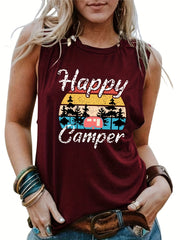 Women's Letter Print Tank Top for Summer