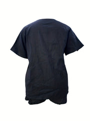 Women's Solid Tee & Shorts Set