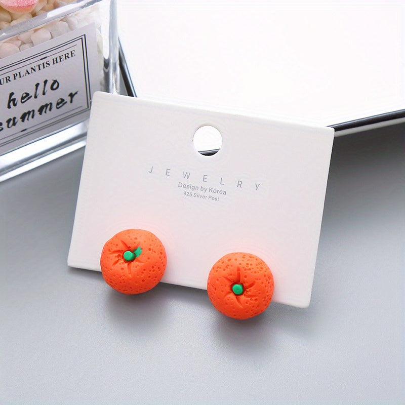 Cartoon Vegetables and Flower Ear Clips for Girls