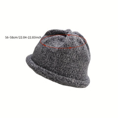 Winter Warm Knit Hat Thickened Beanie Unisex Skull Cap Lightweight Solid