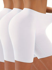 3pcs Seamless Solid Shaping Shorts Tummy Control Compression Butt Lifting