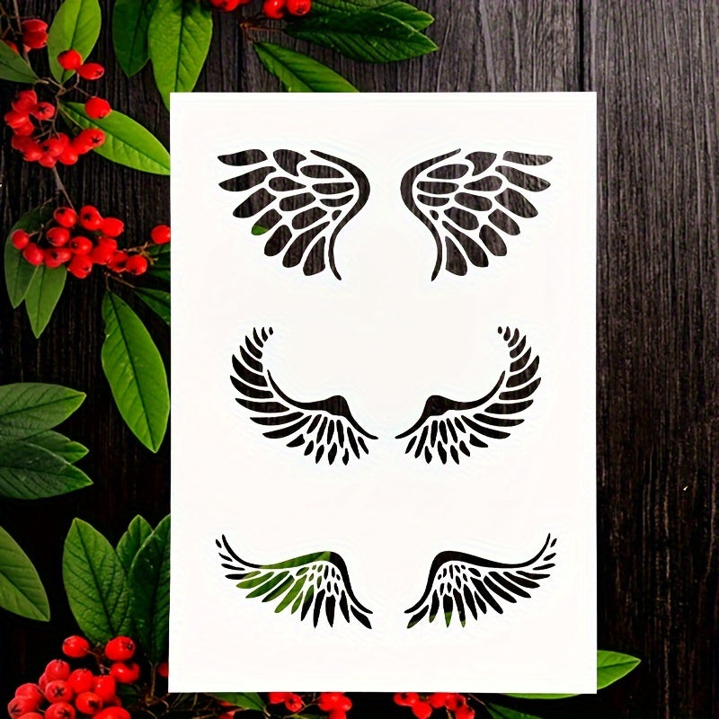 Wings Pattern Plastic Stencil for DIY Painting on Boards or Fabric