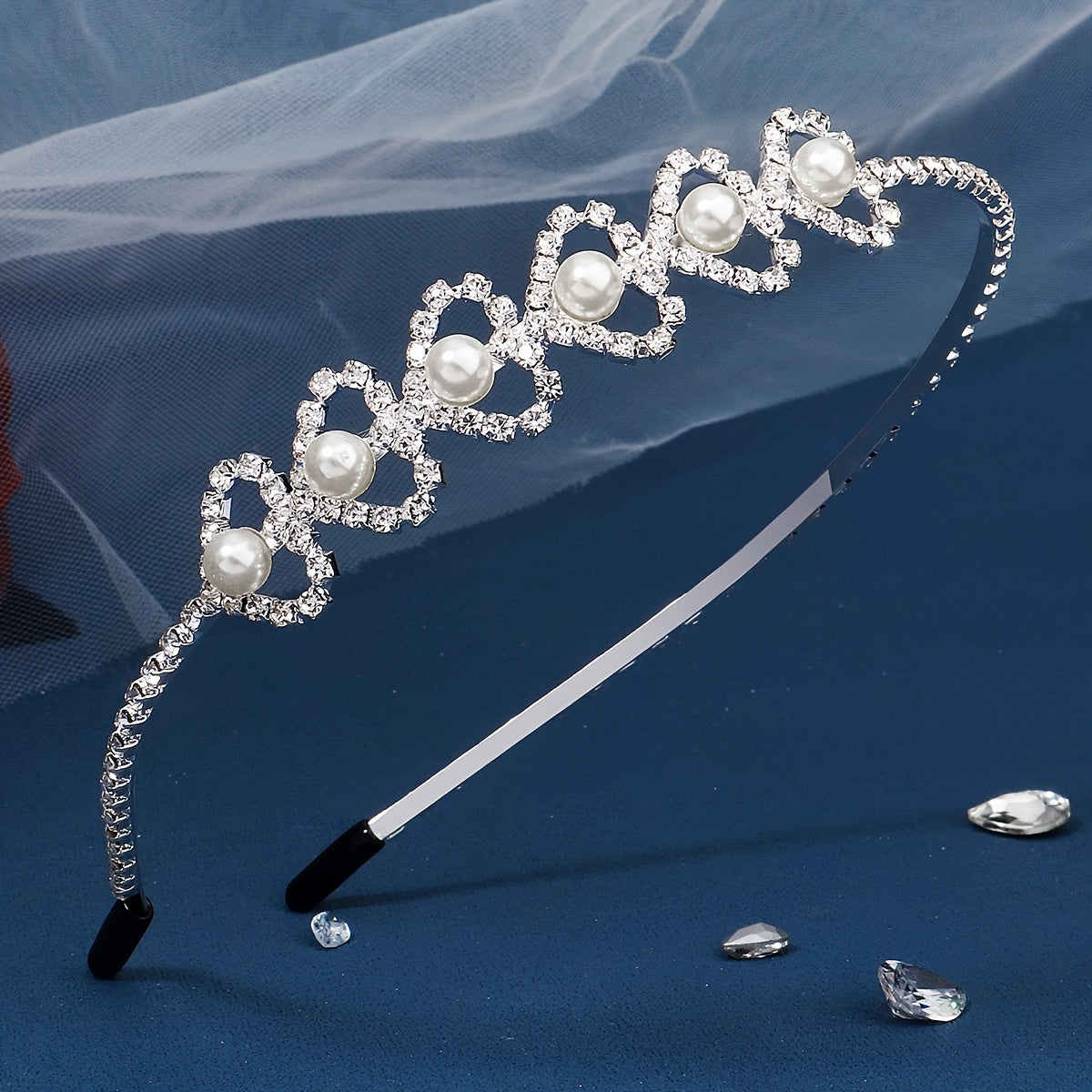 Heart Shape Rhinestone Bridal Headband for Wedding