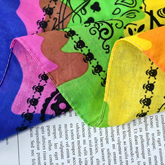 Skull Pattern Square Headscarf for Hip Hop Outdoor Sports