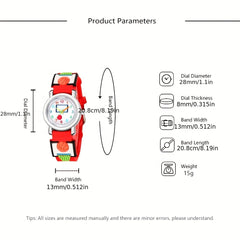 3D Embossed Children's Watch Basketball Pattern Sports Watch