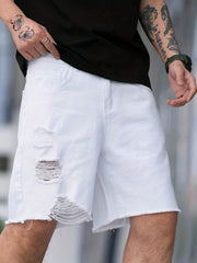 Men's Loose Fit Denim Shorts for Summer