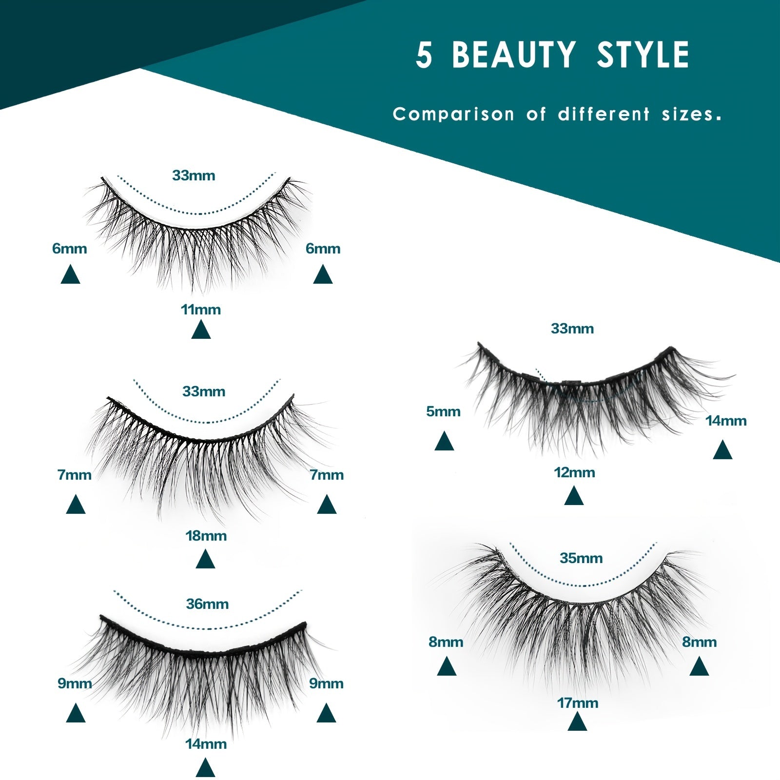 Magnetic Eyelashes with Eyeliner Kit 5 Pairs Natural Looking Waterproof