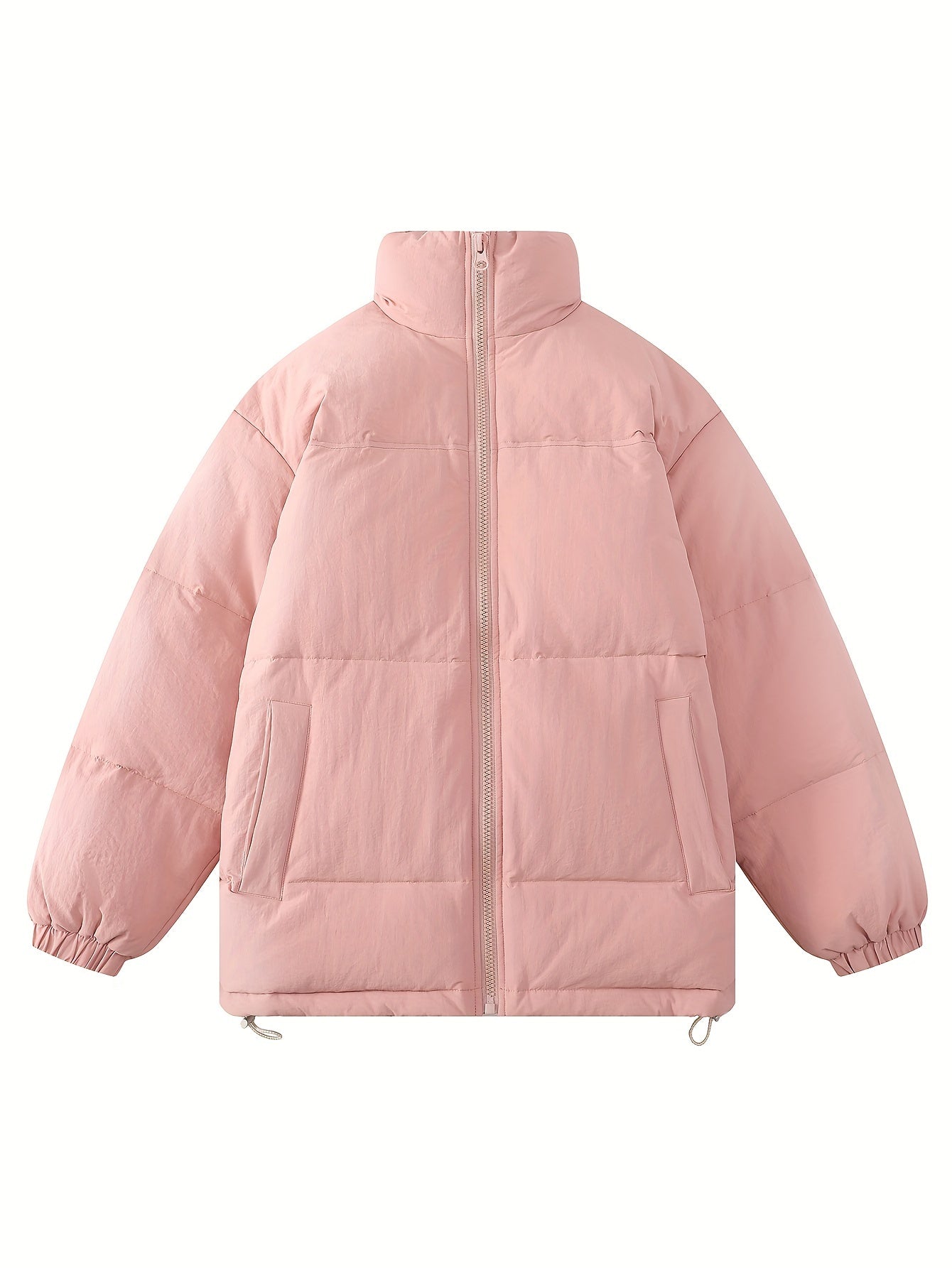 Women's Casual Puffer Jacket Warm Stand Collar Zip Sports Jacket