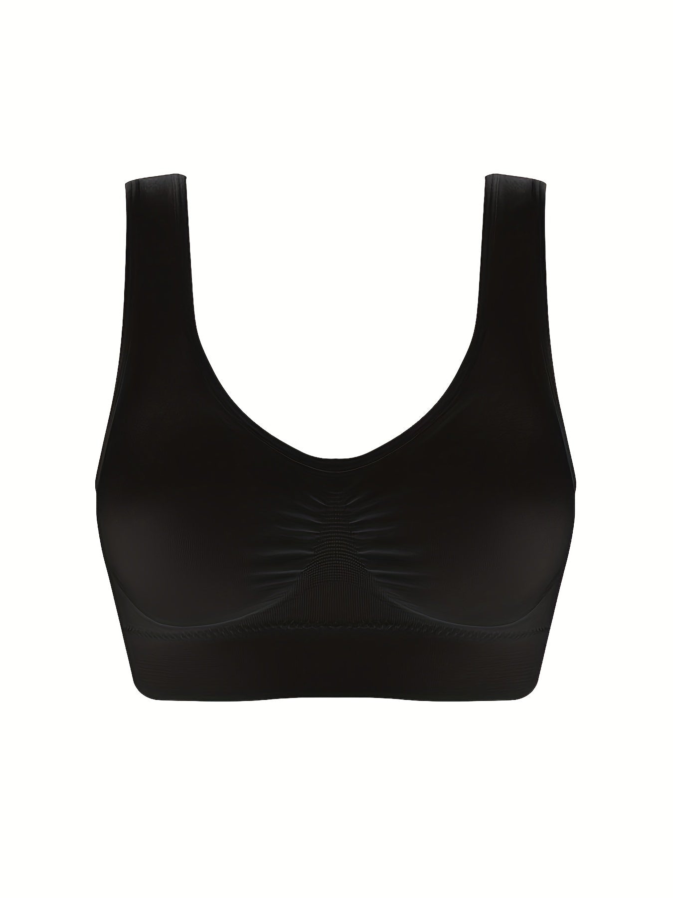 3 Pack Plus Size Casual Bras Set Women's Plus Plunge Neck