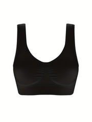 3 Pack Plus Size Casual Bras Set Women's Plus Plunge Neck