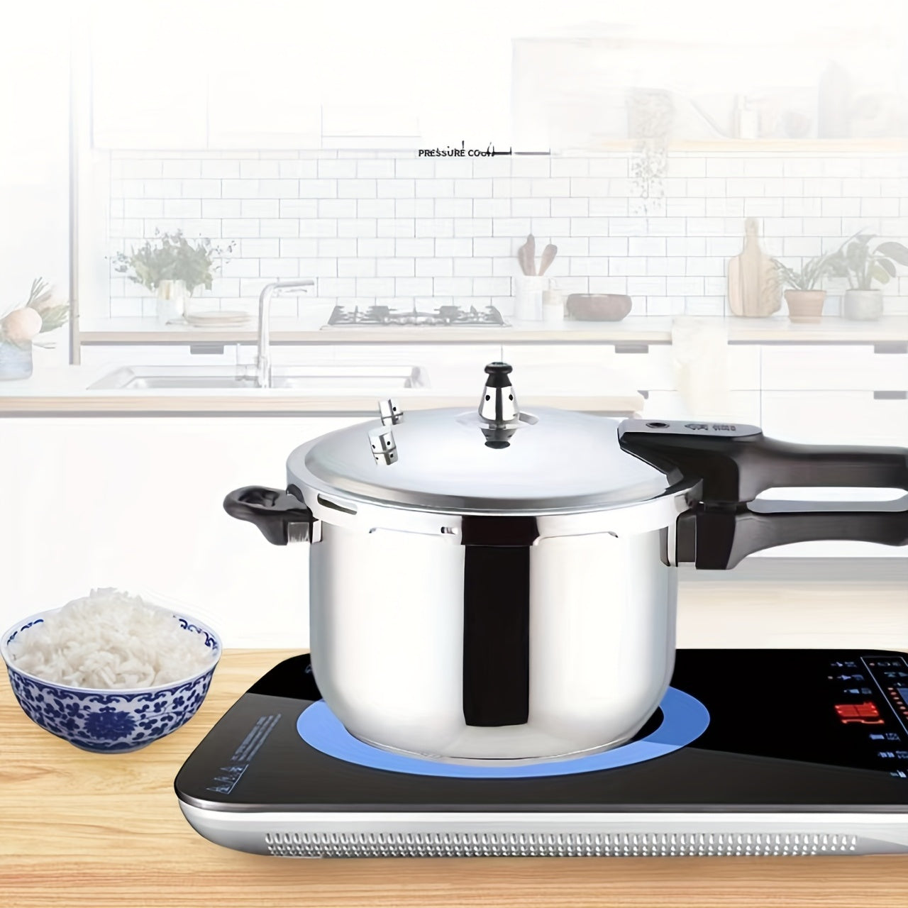 3L 5L Stainless Steel Pressure Cooker Canner Gas Induction Cooker Compatible