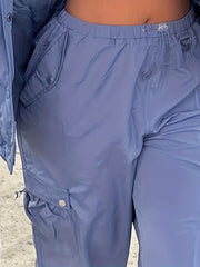 Elastic Waist Casual Sporty Cargo Pants Women's Activewear