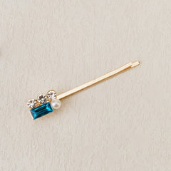 7pcs Colorful Rhinestone Hairpin Golden Hair Clip