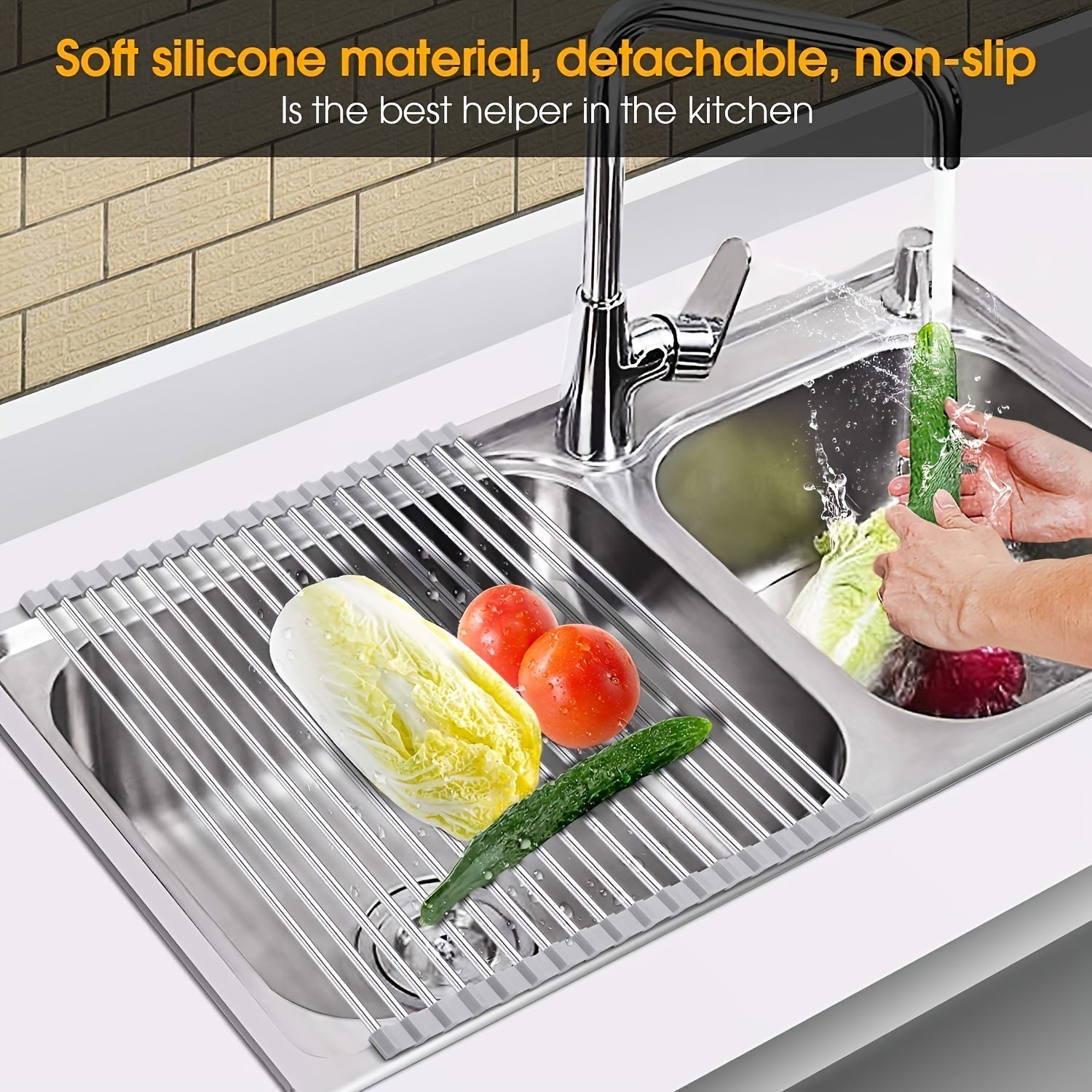 18 Tubes 49 78 34 Roll Up Dish Drying Rack Stainless Steel