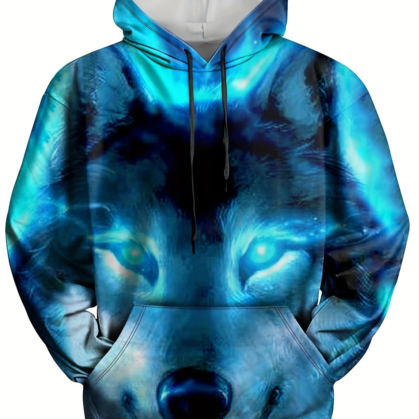 Wolves 3D Print Hoodie Men Comfy Loose Pullover Autumn Winter