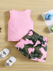 Toddler Girls Tank Top Camo Shorts Set Baby Kids Clothes Summer