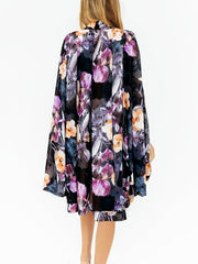 Floral Print Sheer Cover Up Shirt V Neck Long Sleeve Rash Guard Kimono