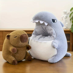 Shark and Capybara Plush Toy Set