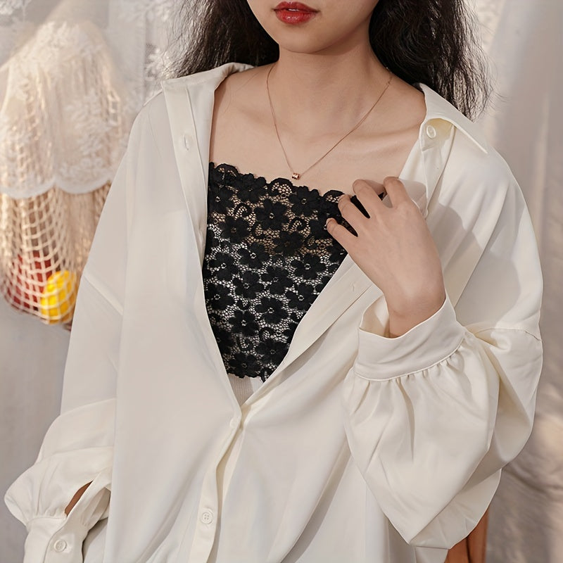 Floral Lace Chest Cover Anti Leakage Shield Pads