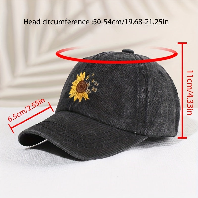Kids' Vintage Sunflower Baseball Cap Sunshade All-match Peaked Cap
