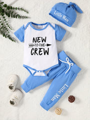 Casual DADDY AND ME Letter Print Outfit Baby Boys Set