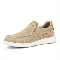 Men's Breathable Slip-On Canvas Loafer Shoes Lightweight Non-Slip