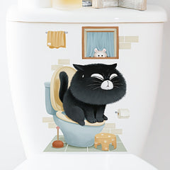 Cat Kitten Toilet Lid Sticker Home Decor
