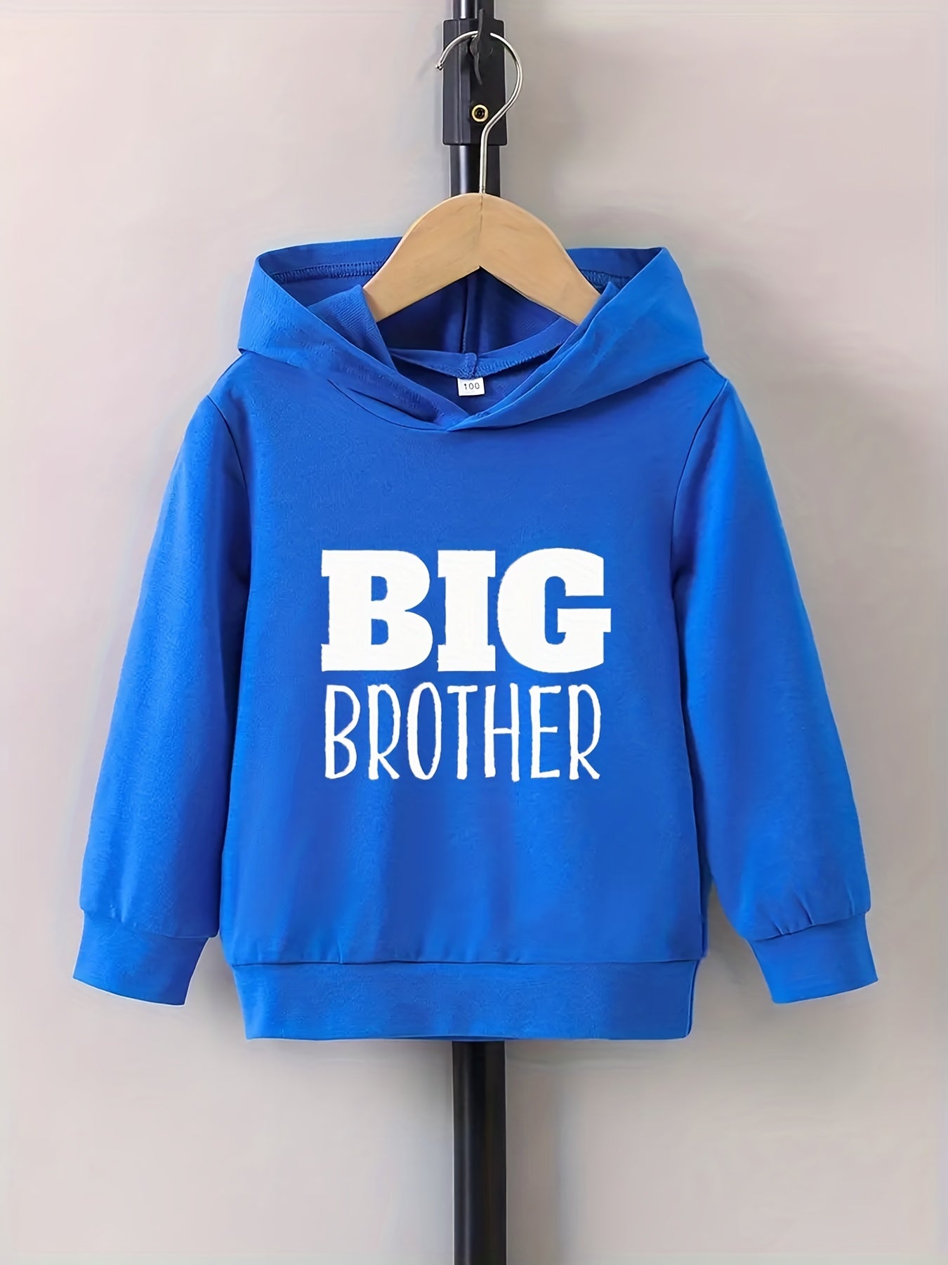 Boy's Big Brother Print Hoodie Casual Hooded Sweatshirt For Fall Winter