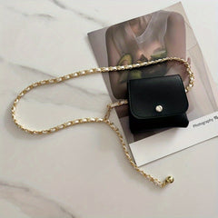 Braided Chain Belt with Detachable Waist Bag for Women