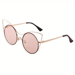 UV400 Cat Shape Kids Sunglasses Metal Frame Unisex