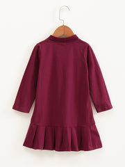Girls Long Sleeve Skater Dress for Sports Casual Outfit