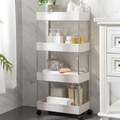4-Tier Rolling Cart Slim Organizer Space Saving Room Decor