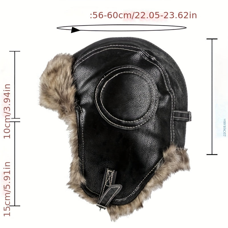 Winter Retro Windproof Warm Ear Protection Leather Hat