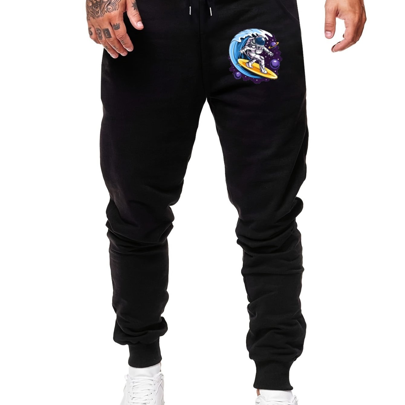 Space Surfer Comfy Drawstring Joggers Men's Casual Breathable Pants