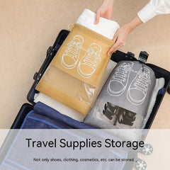 Non Woven Shoe Storage Bag Drawstring Dustproof Grey