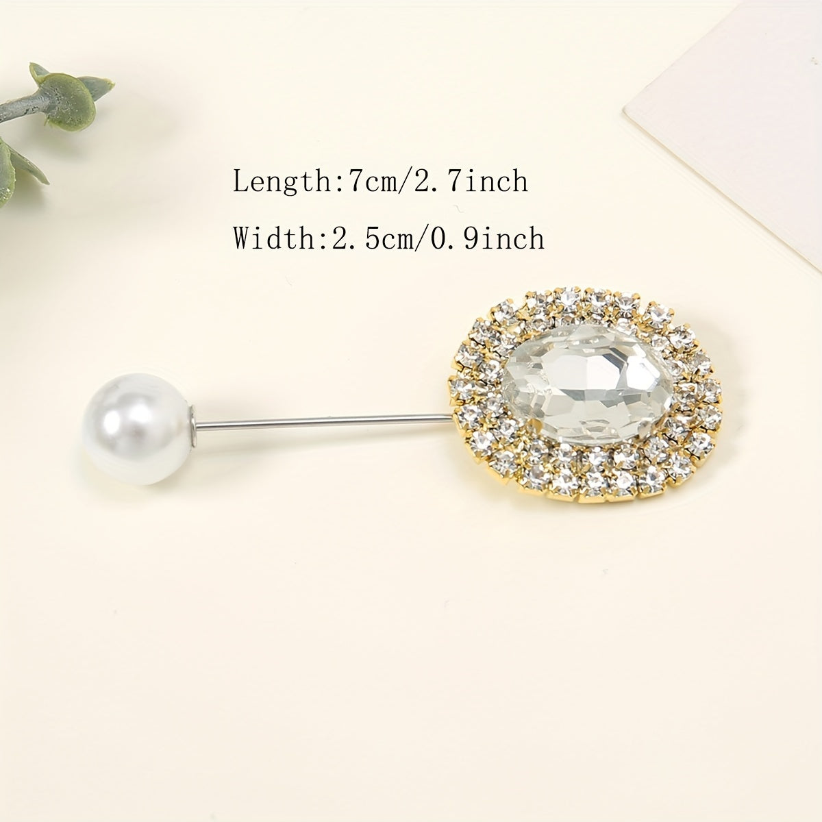 Faux Pearl Rhinestone Pin Brooches for Scarf & Shirt Dresses