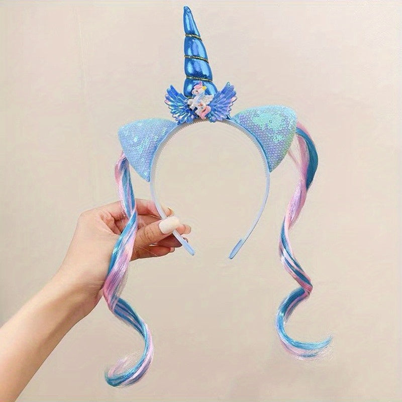 Unicorn Mermaid Wig Headband Hair Accessories for Party