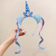 Unicorn Mermaid Wig Headband Hair Accessories for Party
