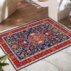 Vintage Boho Area Rug Stain Resistant Non Shedding Floral Mat
