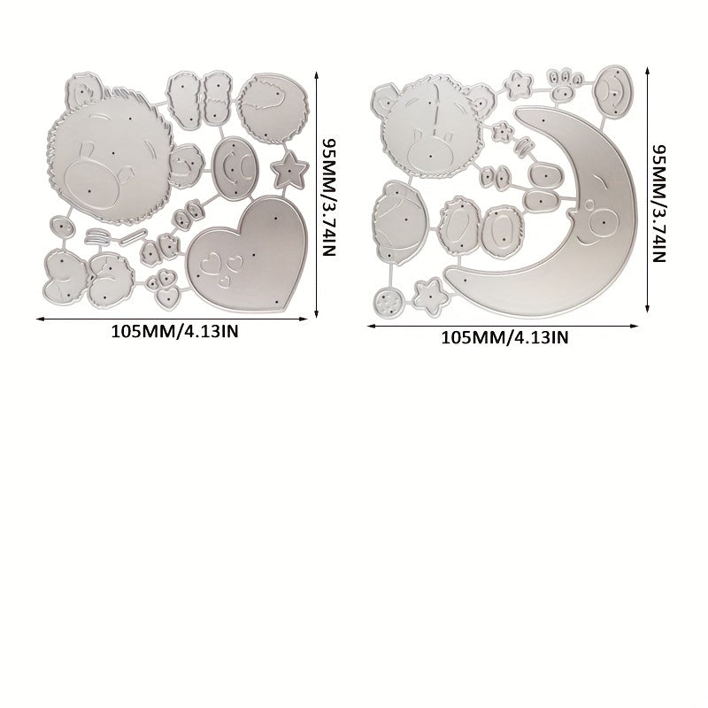 1pc Animals Bears Cutting Dies Stencils for Cards Making Scrapbooking