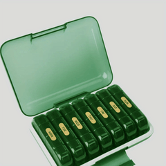 Weekly Pill Organizer 28 Grids Portable Medicine Container & Vitamin Holder
