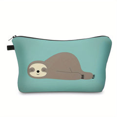 Cartoon Sloth Pattern Zipper Pouch Lightweight Carry On Bag