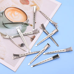 12PCS Stainless Steel Hair Clip Salon Duck Bill Clips