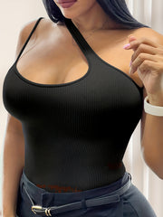 Asymmetrical Slim Top Sexy Solid Spaghetti Summer Sleeveless Top