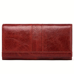 RFID Blocking Leather Women's Wallet with Zip Pocket