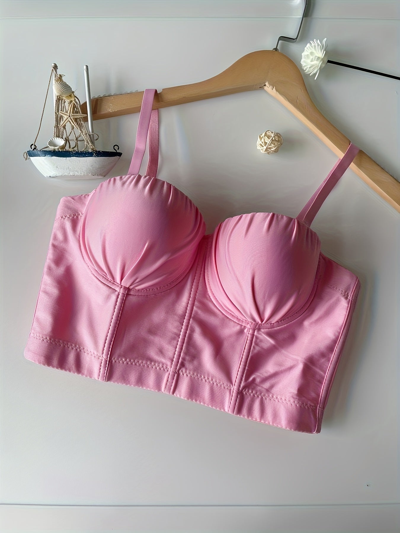 Solid Corset Bra Push Up Slimming T Shirt Bra Women's Underwear