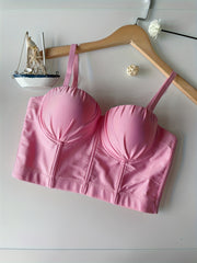 Solid Corset Bra Push Up Slimming T Shirt Bra Women's Underwear