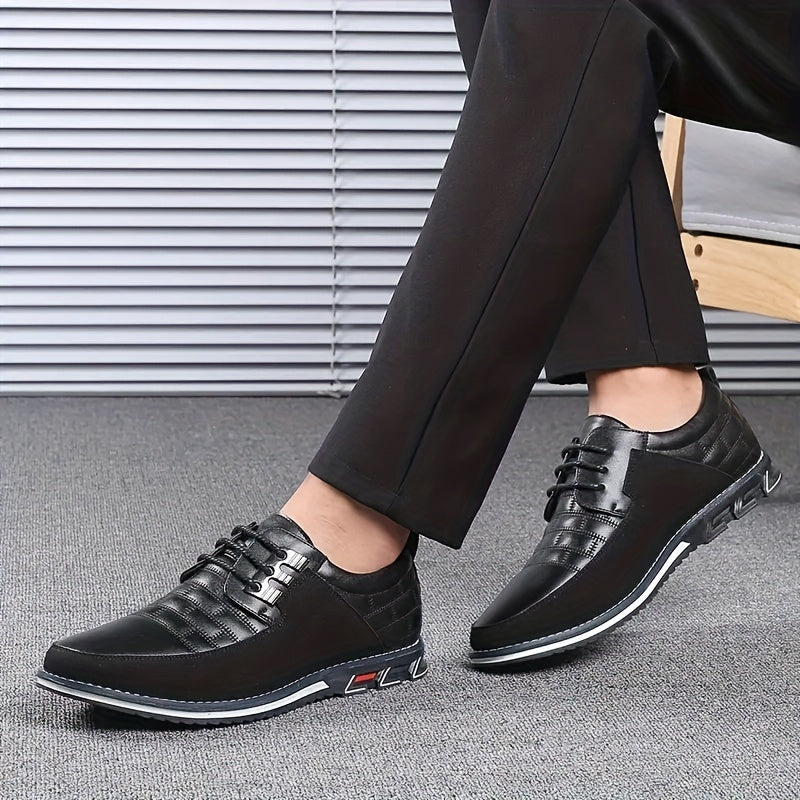 Men's Plaid Smart Casual Oxford Dress Shoes Lace-up Formal Oxford Shoes