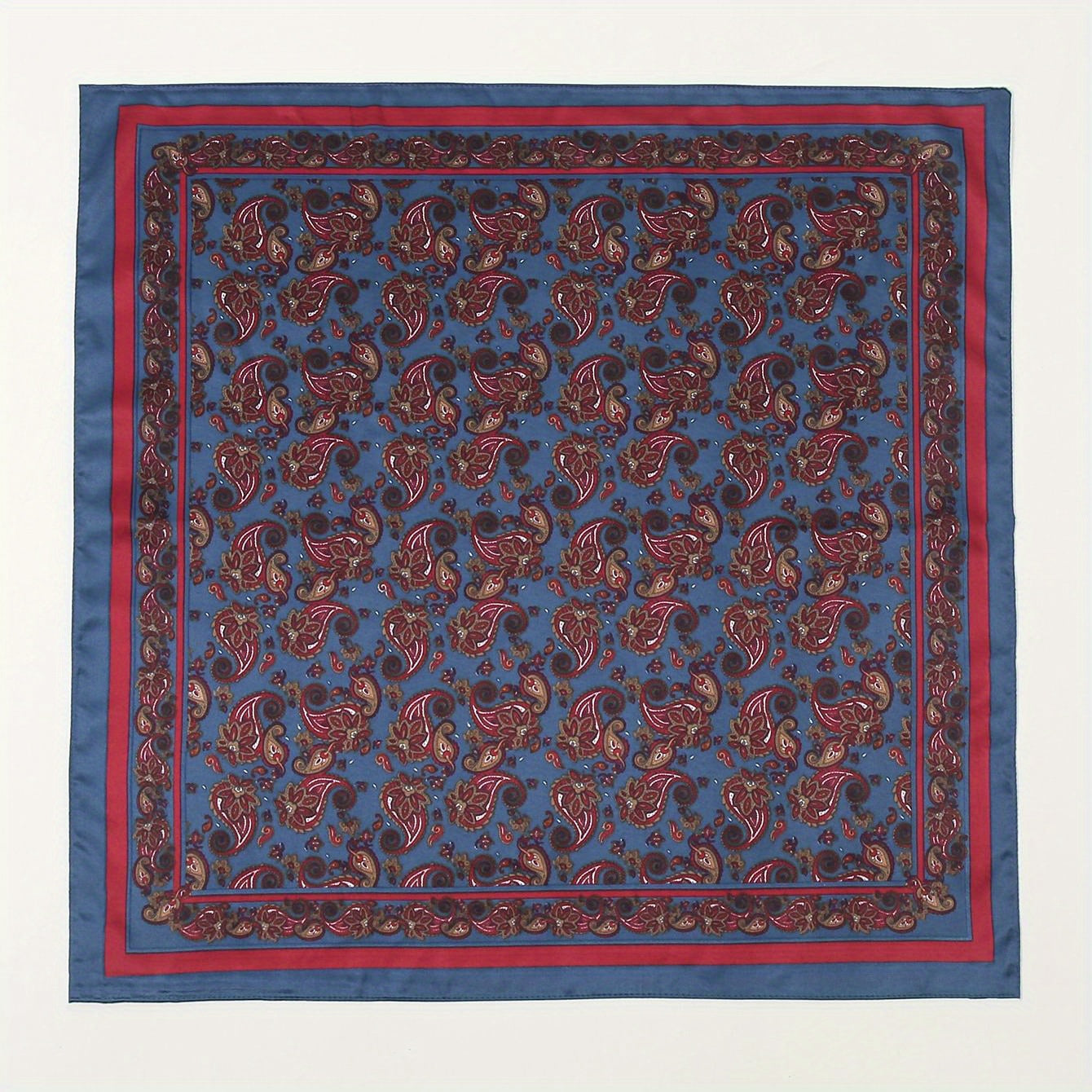 Vintage Paisley Print Square Scarf Dark Bandana Classic Neckerchief